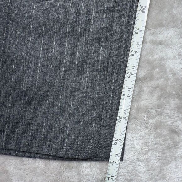 Express Editor Gray Pinstripe Straight Leg Pants Curvy Fit Womens Size 10 - Picture 8 of 15